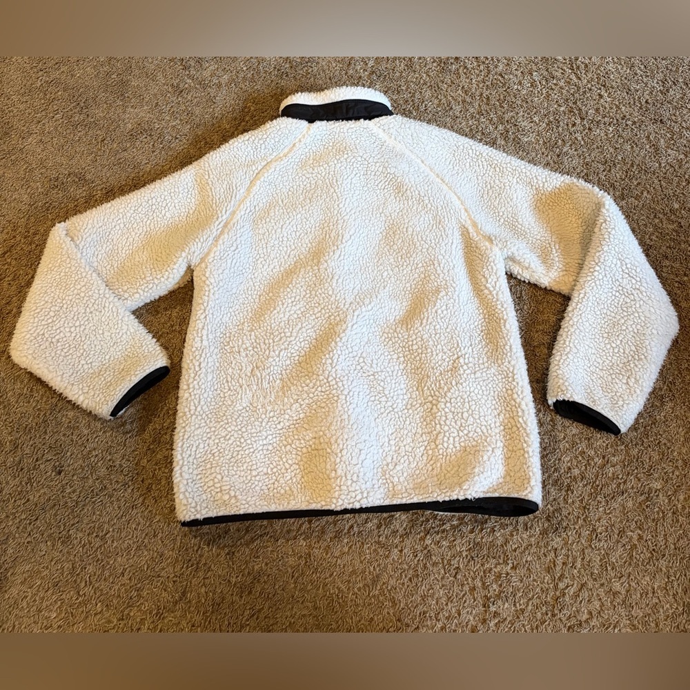 Carhartt WIP Prentis Liner Sherpa Fleece Jacket Moonbeam Black Size Small - Picture 7 of 7